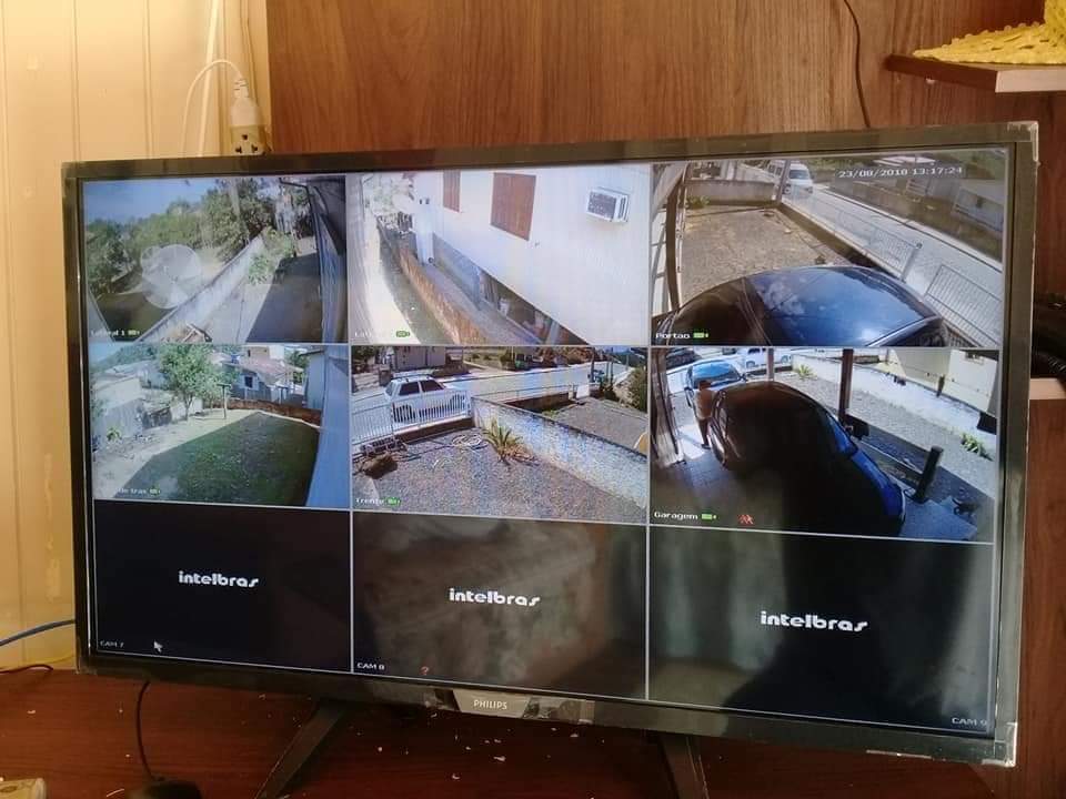 Monitor CFTV com visualização de múltiplas câmeras